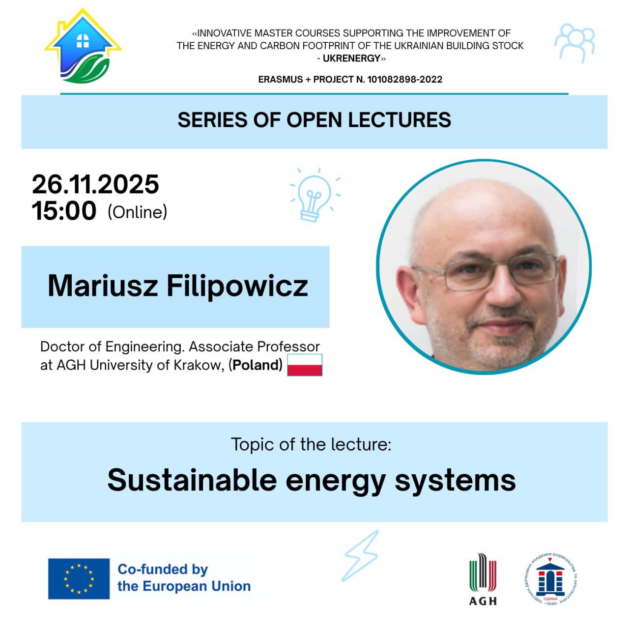 Online lecture within the framework of the international project UKRENERGY